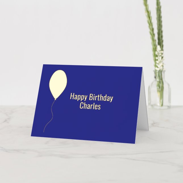 Carte pliée Bleu Foil Anniversaire (Fleur)