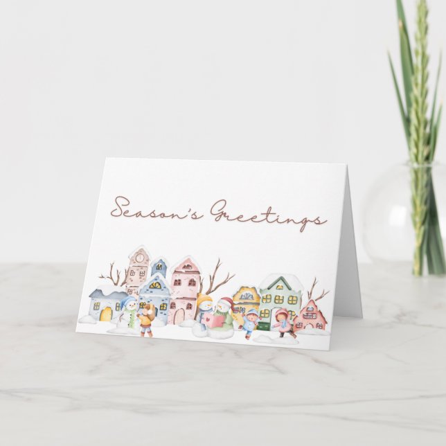 Carte pliée Bonnes Fêtes 5" x 7" (Devant)