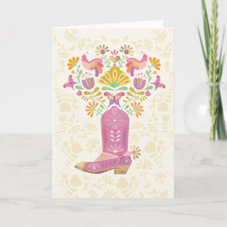 Carte pliée Boot & Fleurs