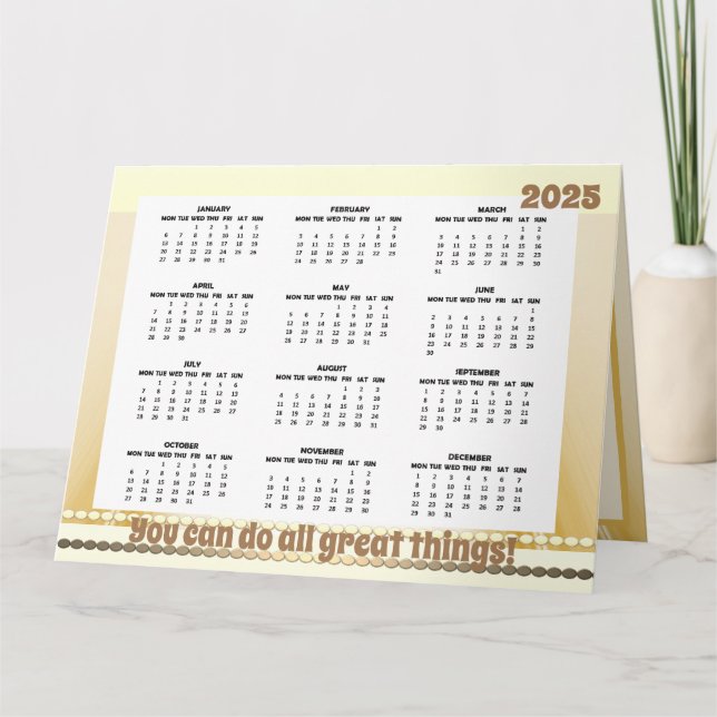 Carte pliée Calendrier simple et mignon 2025 (Devant)
