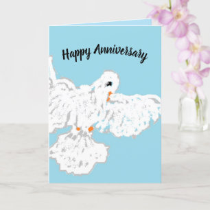 Carte pliée : Carte de vœux d'anniversaire Colombe