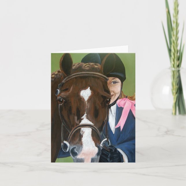 Carte pliée Cheval et Cavalier (Devant)