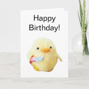 Carte pliée Couteau Canard Mème de peluche