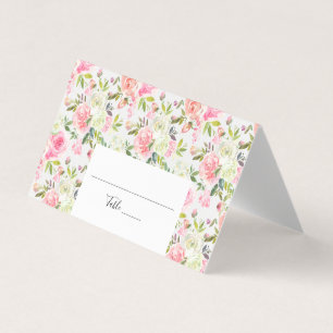 Carte pliée de la table de roses florales