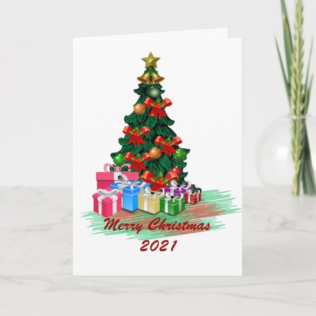 Carte pliée de l'arbre de Noël (Devant)