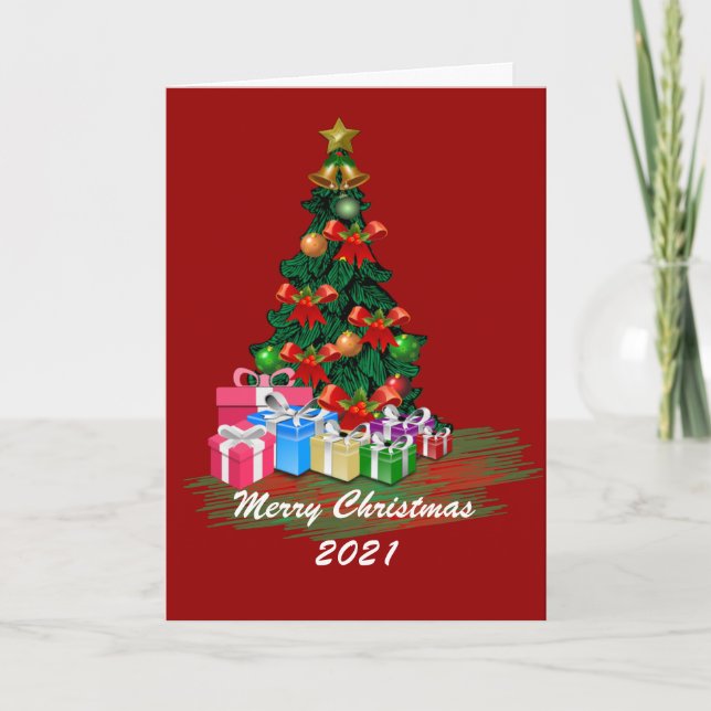 Carte pliée de l'arbre de Noël (Devant)