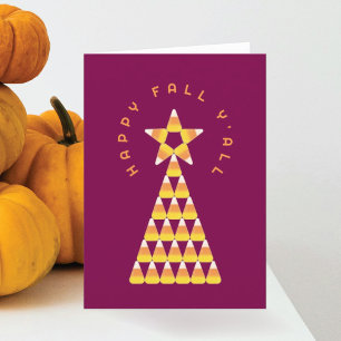 Carte pliée de l'automne à Noël - Arbre de maïs su