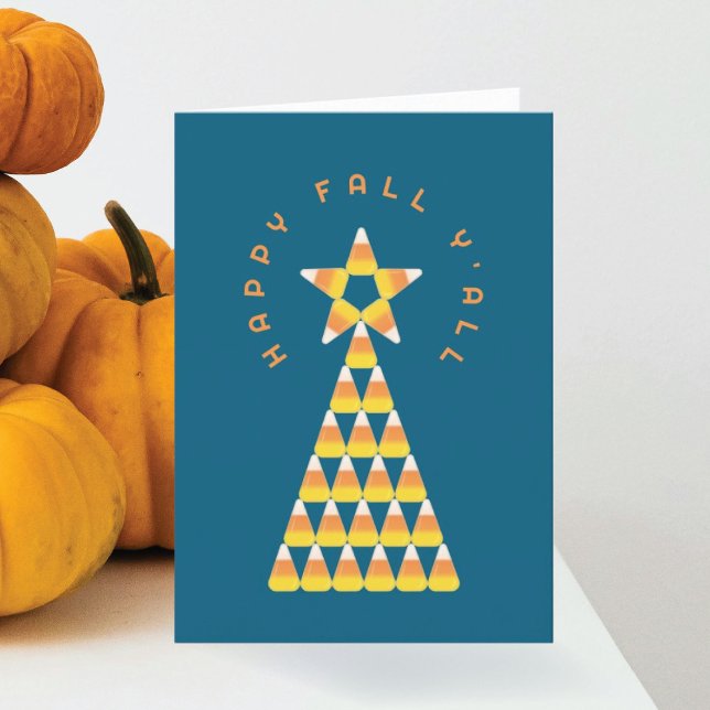 Carte pliée de l'automne à Noël - Arbre de maïs su (Créateur téléchargé)