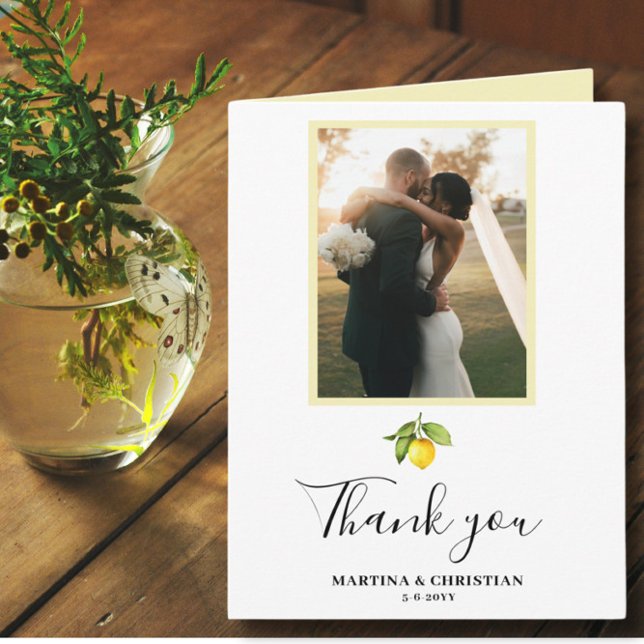 Carte pliée de Mariage photo citron (Créateur téléchargé)