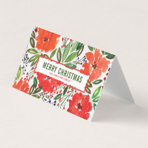 Carte pliée de Noël et de la main peinte