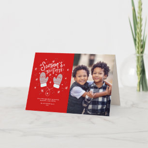 Carte pliée de Noël Hygge Mittens