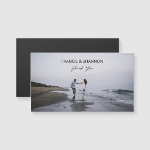 Carte pliée de remerciement de mariage avec photo