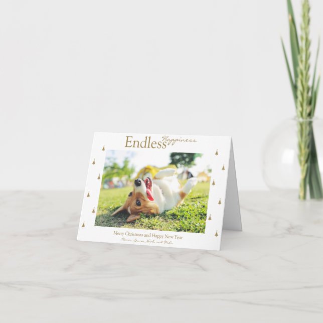 Carte Pliée de Vacances de Noël Bonheur Infini (Devant)