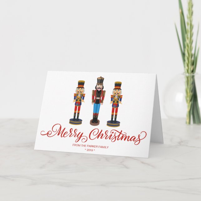 Carte pliée de vœux de Noël Casse-Noisette (Devant)