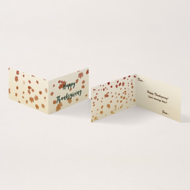 Carte pliée des Feuilles d'érable de Thanksgiving (Inside and Outside)