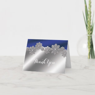 Carte pliée d'hiver flocon de neige cristal bleu e