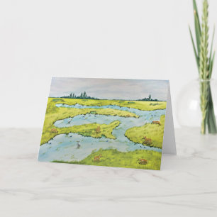 Carte pliée en marais
