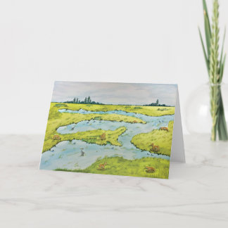 Carte pliée en marais