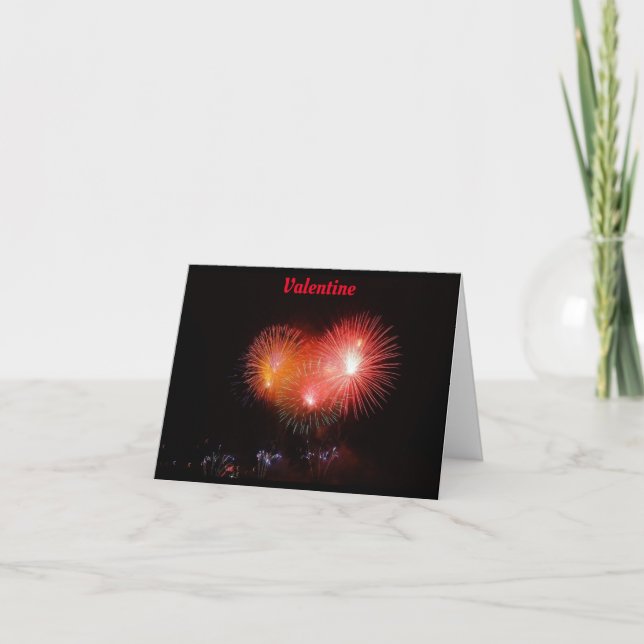 Carte pliée Feux d'artifice de la Saint-Valentin (Devant)