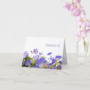 Carte Pliée Fleurs "Pensées pour toi"