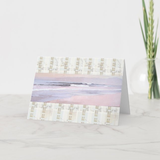carte pliée florale aux douces vagues océaniques d (Devant)