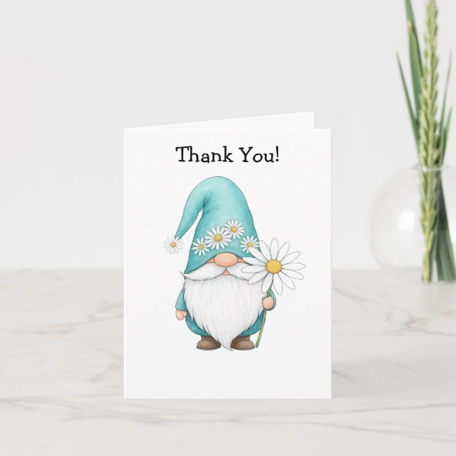 Carte pliée Gnome de printemps (Devant)