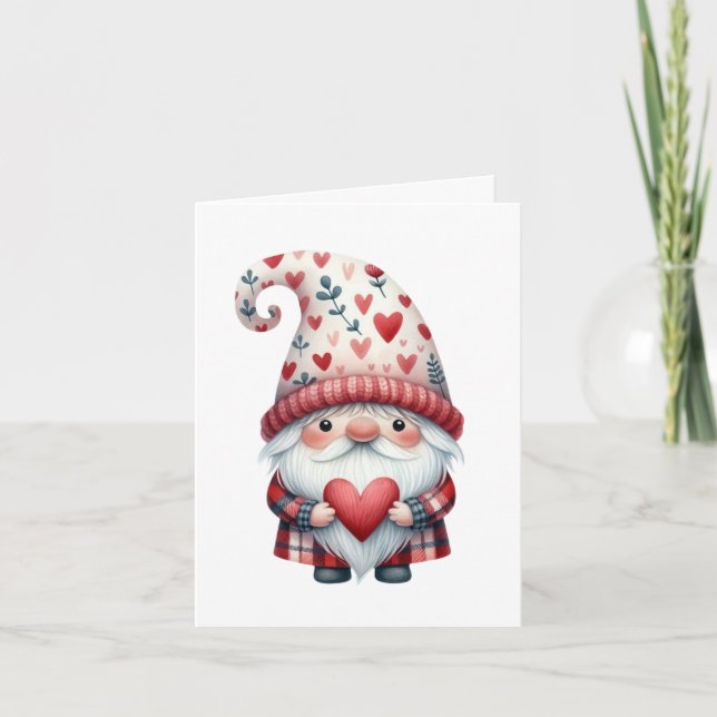 Carte pliée Gnome Saint-Valentin (Devant)