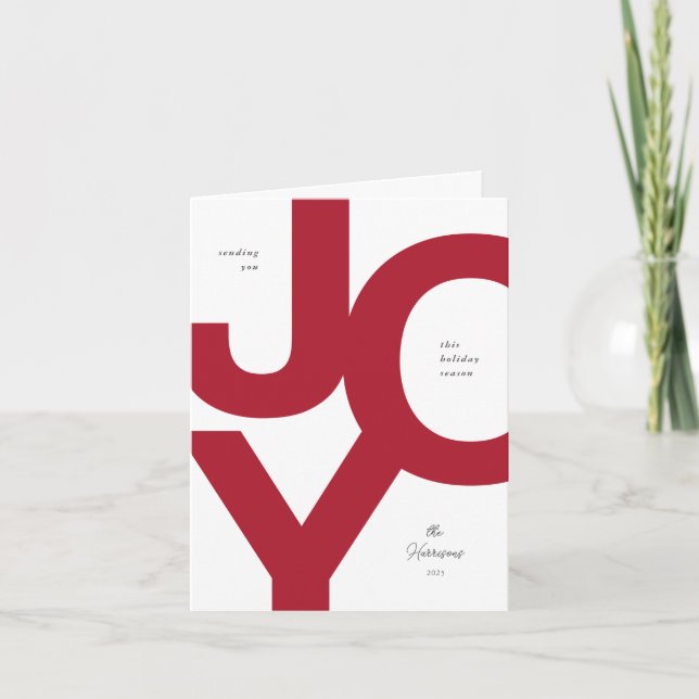 Carte pliée Gras Joy Holiday non photo (Devant)