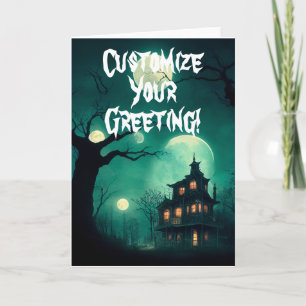 Carte pliée Haunted House personnalisable
