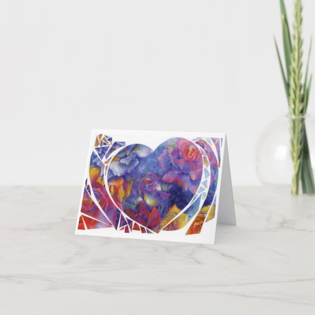 Carte pliée "Heart Garden" 10x14 cm (Devant)