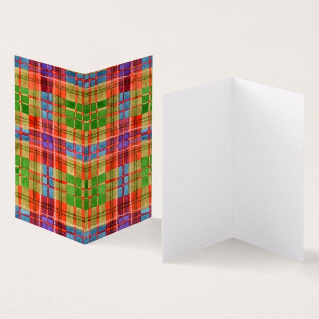 CARTE PLIÉE MAC RAE TARTAN 3.5x2 (Inside and Outside)