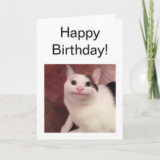 Carte pliée Mème de chat poli