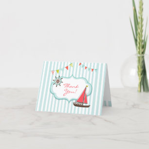 Carte pliée Merci Baby shower de voile