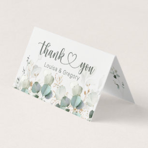 Carte pliée Merci Mariage Eucalyptus Foliage