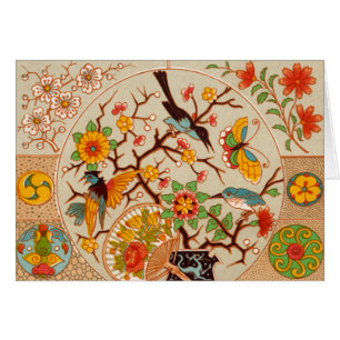 Carte pliée Oiseaux et papillons