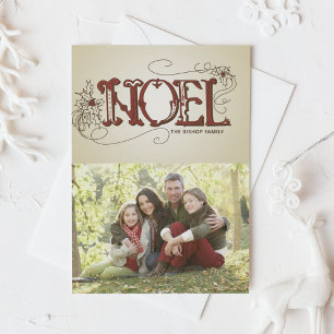 CARTE PLIÉE PAR PHOTO RUSTIQUE DE NOËL DE NOEL DE