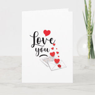 Carte pliée personnalisée Je t'aime
