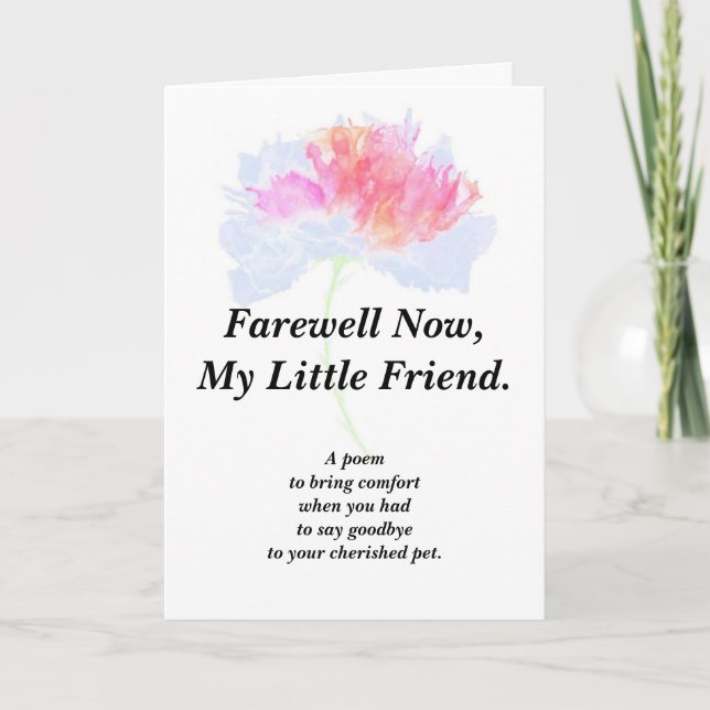 Carte pliée Poème Sympathy Pet (Devant)