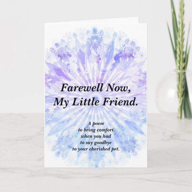 Carte pliée Poème Sympathy Pet (Devant)