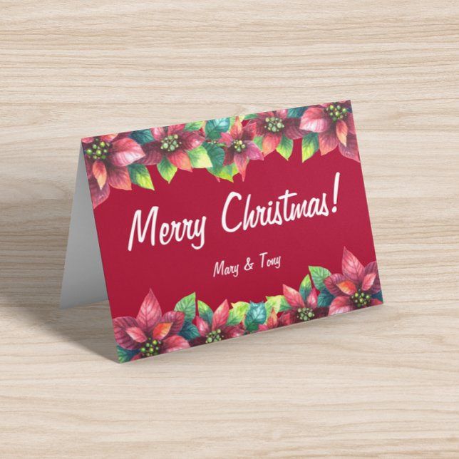 Carte pliée Poinsettia de Noël (Créateur téléchargé)