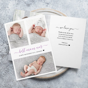 Carte pliée pour la fête des mères avec collage de