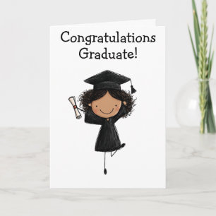 Carte pliée pour la remise de diplômes de fille