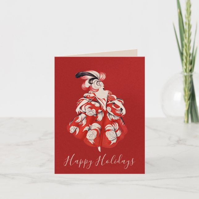 Carte pliée pour les fêtes Anisette rouge (Devant)