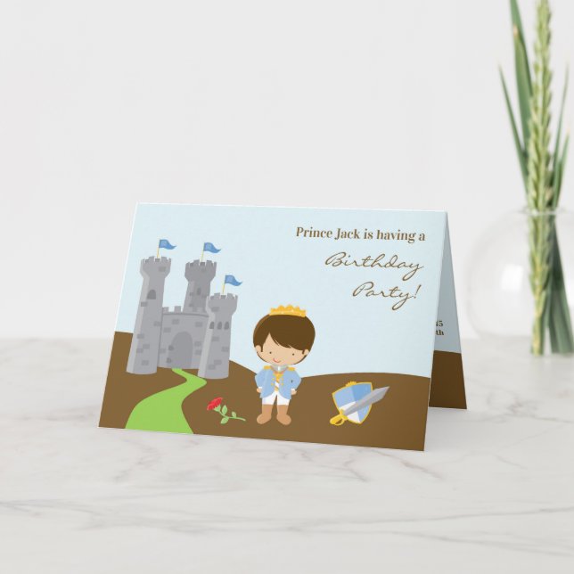 Carte pliée Prince Anniversaire (Devant)