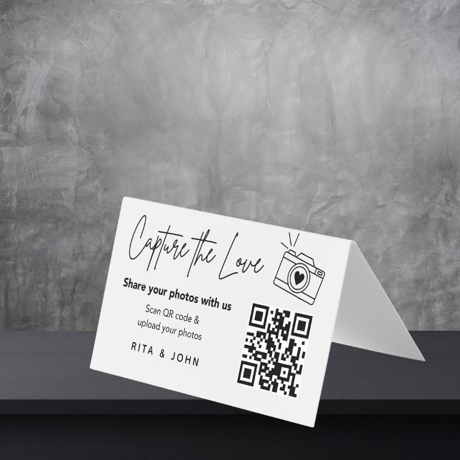 Carte pliée QR code Chic Moderne Capturez l'Amour (Créateur téléchargé)