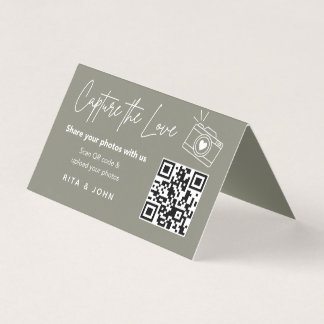 Carte pliée QR code Chic Moderne Capturez l'Amour