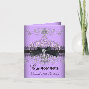 Carte pliée Quinceanera Parties scintillant violet