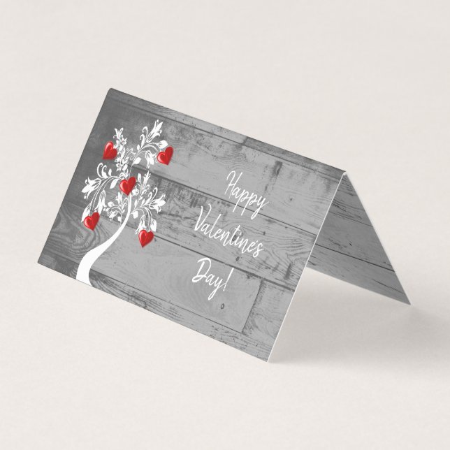 Carte pliée Red Valentine Hearts Tree (Front)