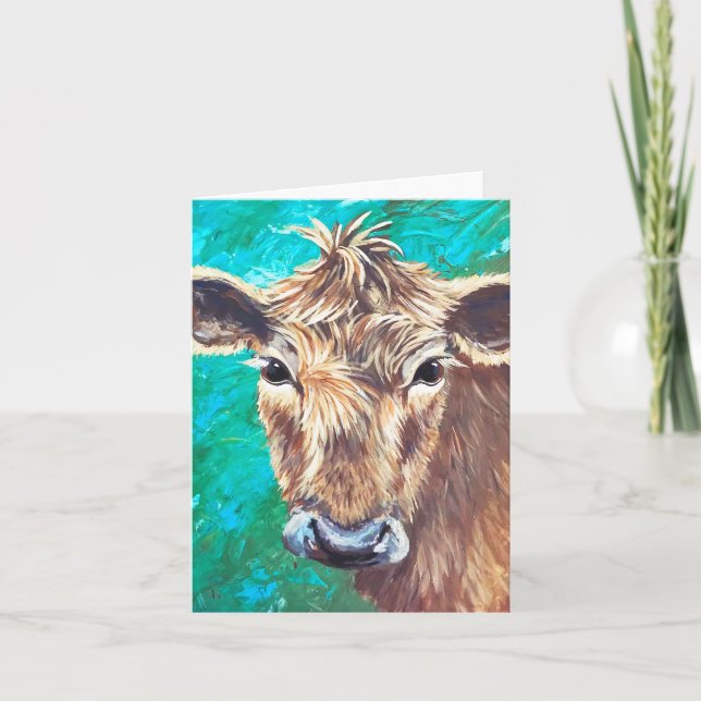 Carte pliée Vache Brune (Devant)