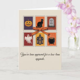 Carte pliée vintage Halloween Boo Ghost
